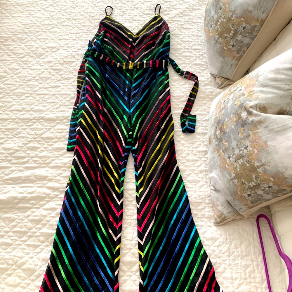 Amanda Uprichard Lula Jumpsuit in Iris Stripe